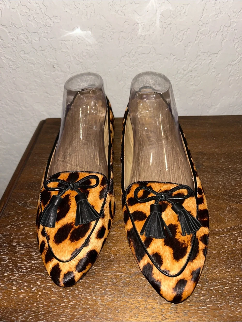 Talbots Francesca Animal Print Tassel Tie Slip On Driver Moccasin Loafer Shoes